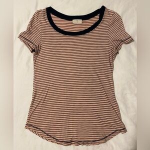 t.la Orange and Navy Striped Shirt - Size XS